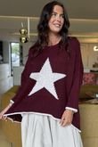 Big Softie Star Slouch Knit Burgundy -
